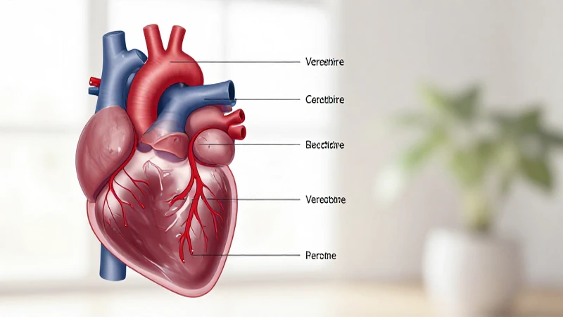 Diagrama anatómico del corazón con circulación