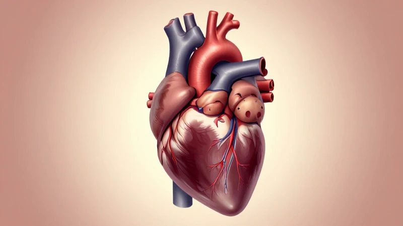 Corazón mamífero, ilustración anatómica realista