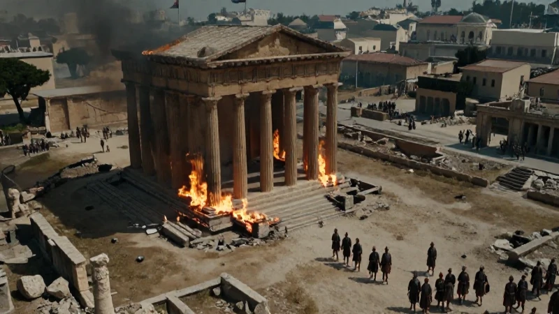 Civilización hebrea: líneas de tiempo sobre su rica historia 7 Ruinas del templo arden bajo soldados romanos