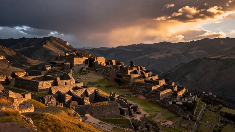 Dónde se ubican las civilizaciones andinas y mesoamericanas 3 Ruinas incas, paisaje andino al atardecer