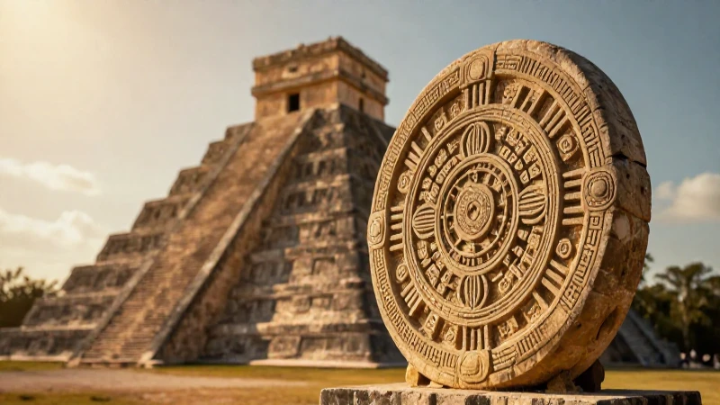 Línea del tiempo de las civilizaciones antiguas de México 3 Pirámide maya, calendario azteca, luz cinematográfica