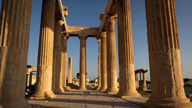 Columnas griegas: ruinas doradas y dramáticas