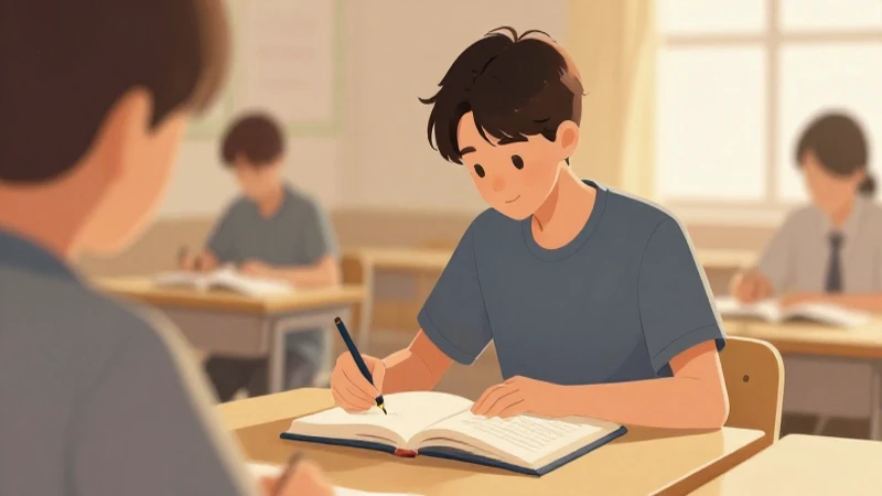 Ilustración suave de estudiante estudiando un libro