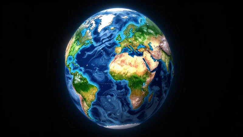 Mapa climático global con arte vibrante