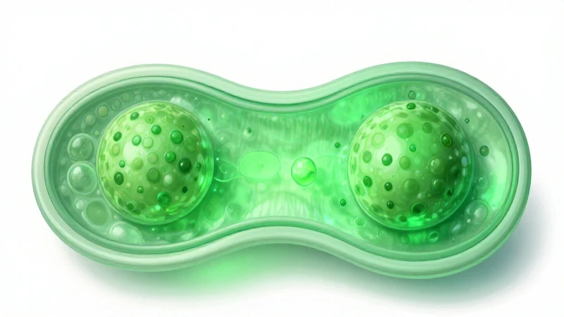 Mostrando cloroplastos verdes con detalle científico