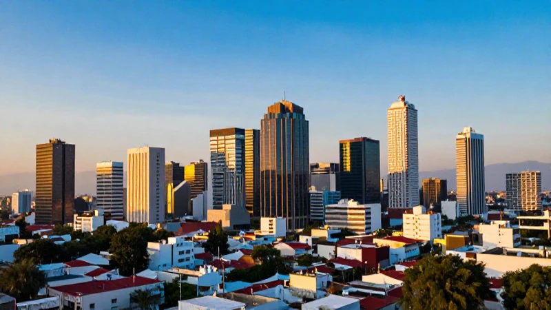 Ciudad Victoria: moderno horizonte dorado vibrante