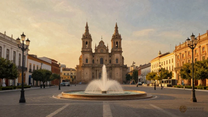 Ciudad histórica iluminada por el atardecer dorado