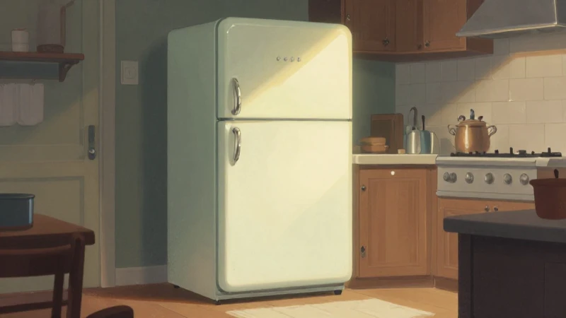 Cómo ha evolucionado el refrigerador a lo largo del tiempo 4 Refrigerador vintage iluminado en cocina retro