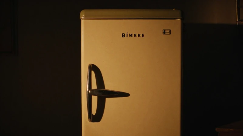 Cómo ha evolucionado el refrigerador a lo largo del tiempo 8 Nevera vintage con iluminación cinematográfica cálida