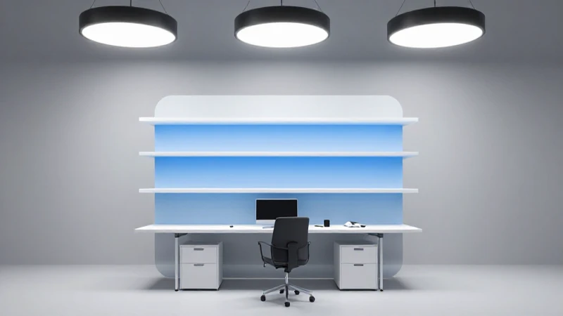Espacio de oficina con luces suaves digitales