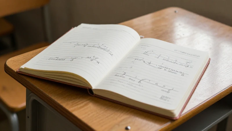 Escritorio antiguo con notas y luz cálida
