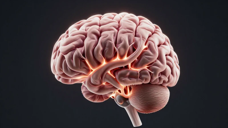 Cerebro humano ilustrado con iluminación cinematográfica