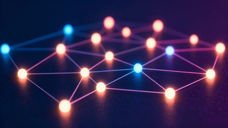 ¿Qué es un Esquema de comunicación y cómo se utiliza? 4 Diagrama luminoso conecta nodos con estilo cinematográfico