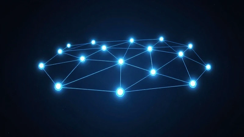 Diagrama de red con nodos iluminados