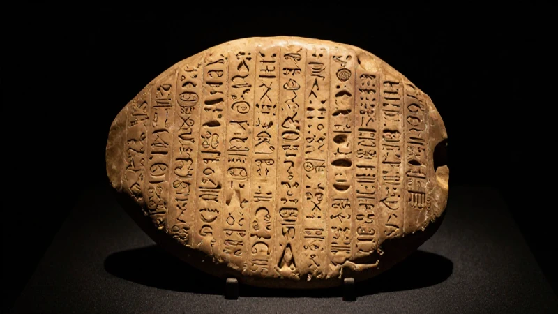 Tablilla arcáica exhibe escritura cuneiforme iluminada
