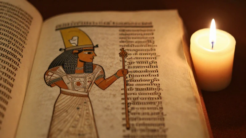 Escriba mesopotámico ilumina pergamino a la luz