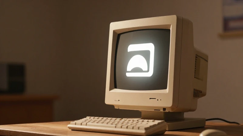 Monitor antiguo con icono cálido y suave