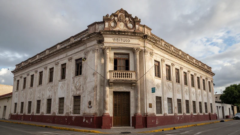 Pesos mexicanos en un banco deteriorado