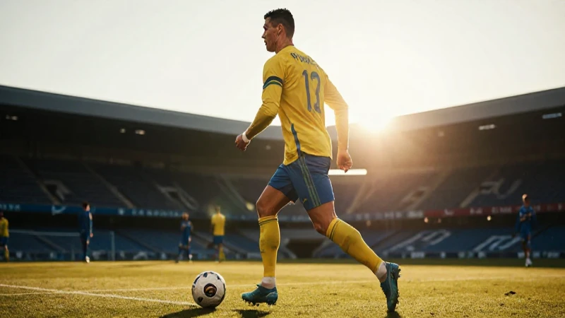 Cristiano joven, silueta dorada en el campo