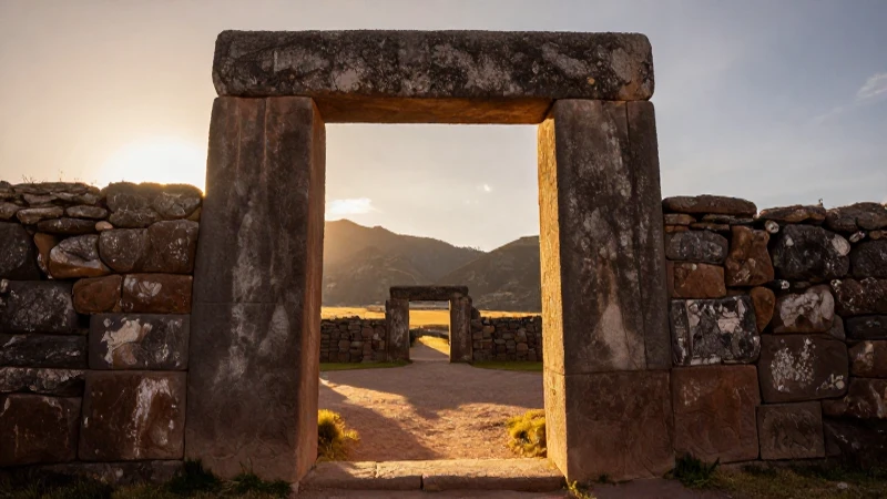 Ruinas andinas iluminadas por el sol