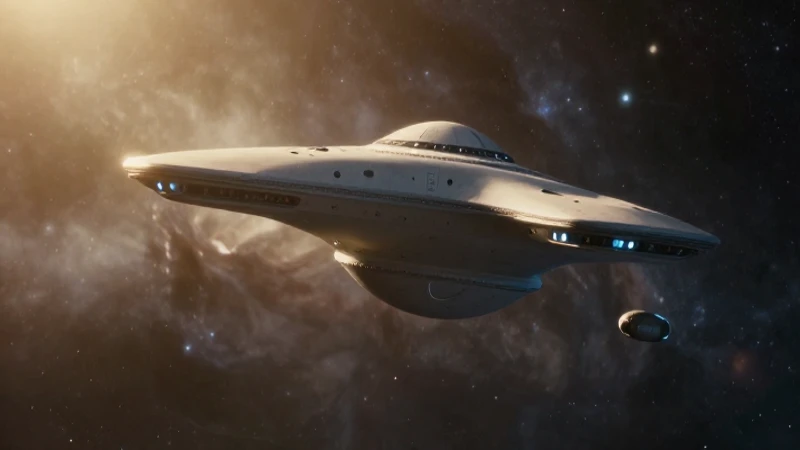 Enterprise a velocidad warp, luz dorada cinematográfica