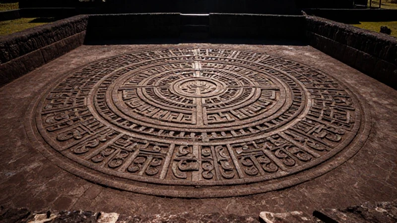 Ruinas peruanas ancestrales con intrincado mosaico