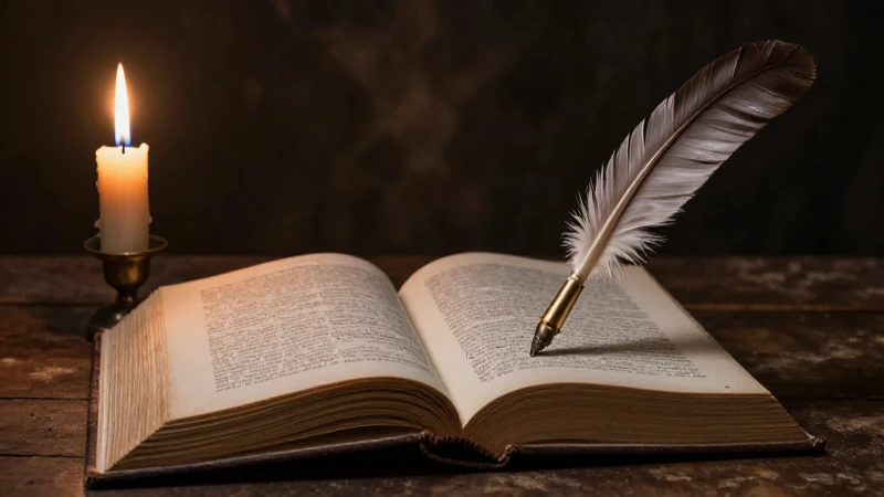 Libro abierto por luz de vela barroca