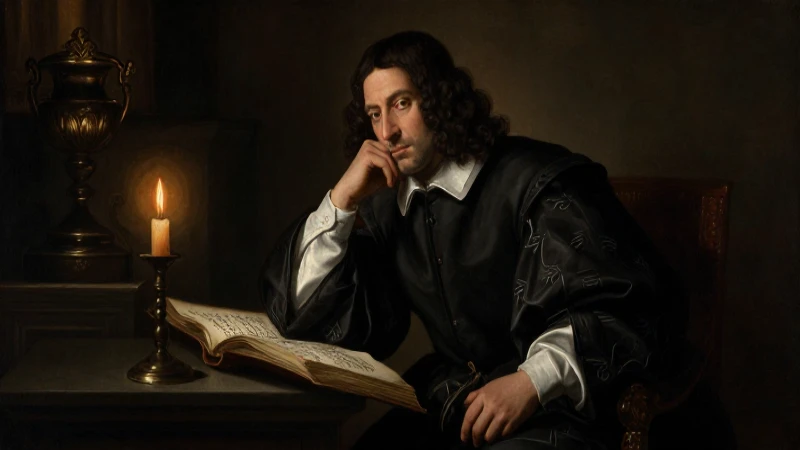 Conoces la línea del tiempo de la vida y legado de Descartes 3 Filósofo renacentista medita a luz de vela