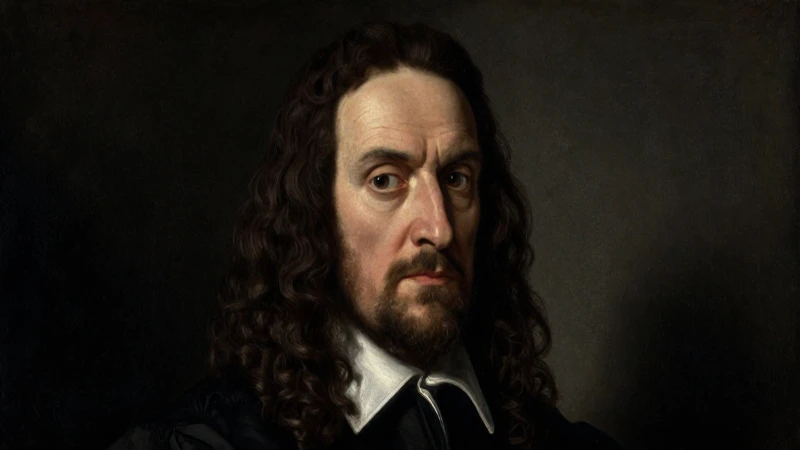 Conoces la línea del tiempo de la vida y legado de Descartes 7 Retrato renacentista, serio, con claro-oscuro