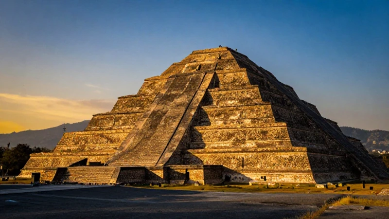 Qué incluye la línea del tiempo de la cultura teotihuacana 6 Pirámide del Sol: ruinas doradas fotorealistas