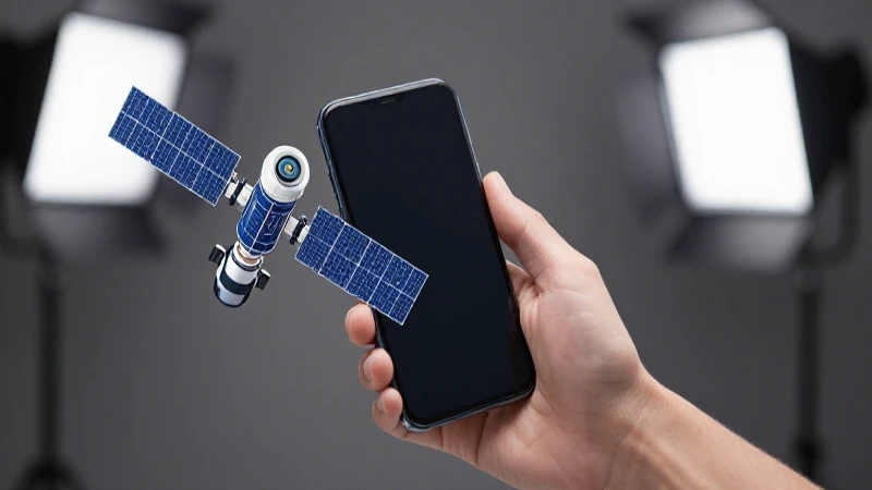 Mano sosteniendo móvil con señal satelital