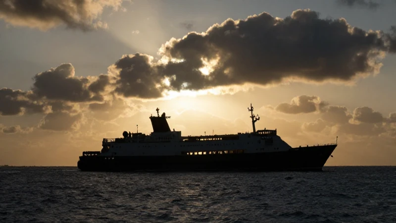 La línea del tiempo de los 4 viajes de Cristóbal Colón 7 Silueta de barco, mar Caribe, iluminación dramática