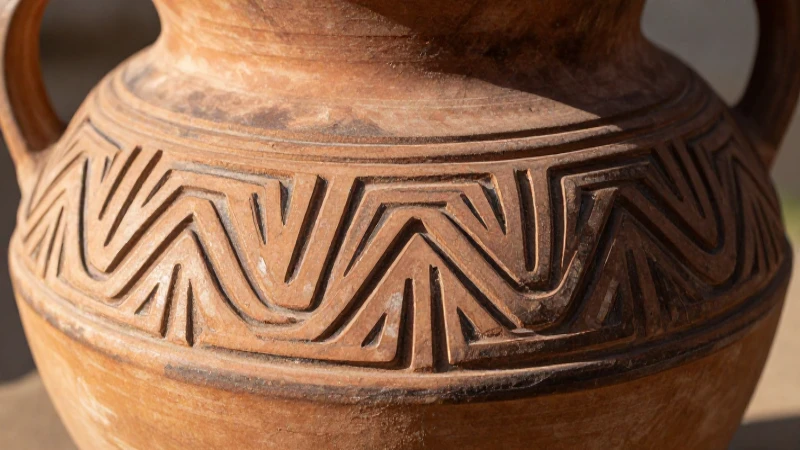 Cerámica mochica con patrones geométricos detallados