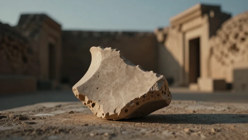 Fragmento de cerámica moche en ruinas antiguas