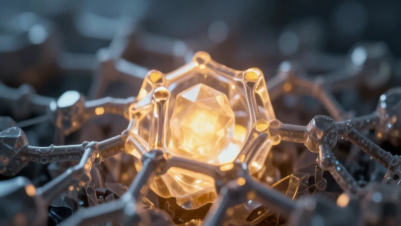 Cristales brillantes en composición cinematográfica macro