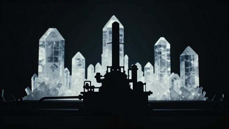 Estructuras cristalinas iluminadas con estilo cinematográfico