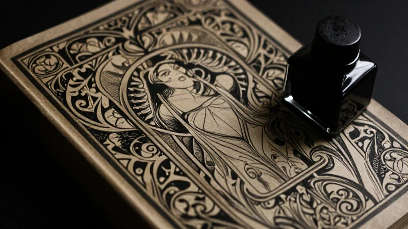 Cubierta artística antigua con sombras dramáticas