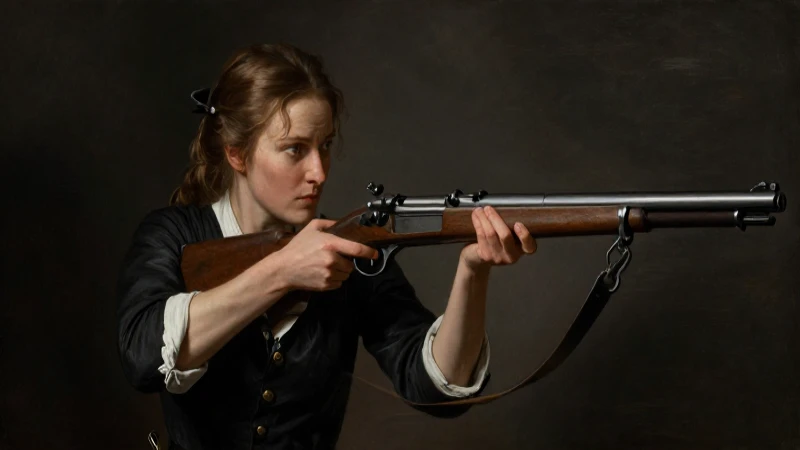 La línea de tiempo de Leona Vicario: vida, muerte y legado 5 Mujer decidida, fusil, estilo pintura histórica
