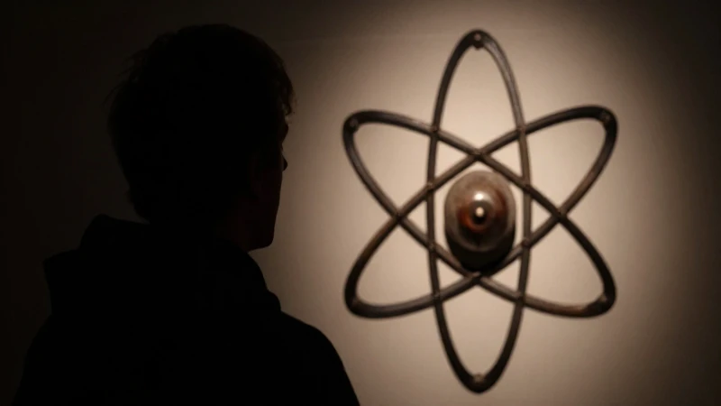 Átomo antiguo iluminado dramáticamente a detalle