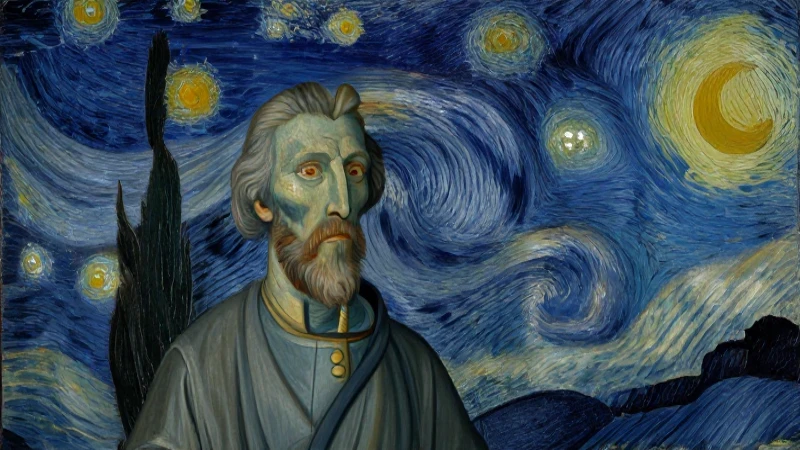 Retrato filosófico antiguo bajo cielo estrellado