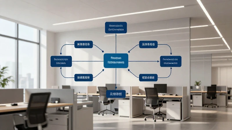 Oficina moderna, diagrama claro, luz suave