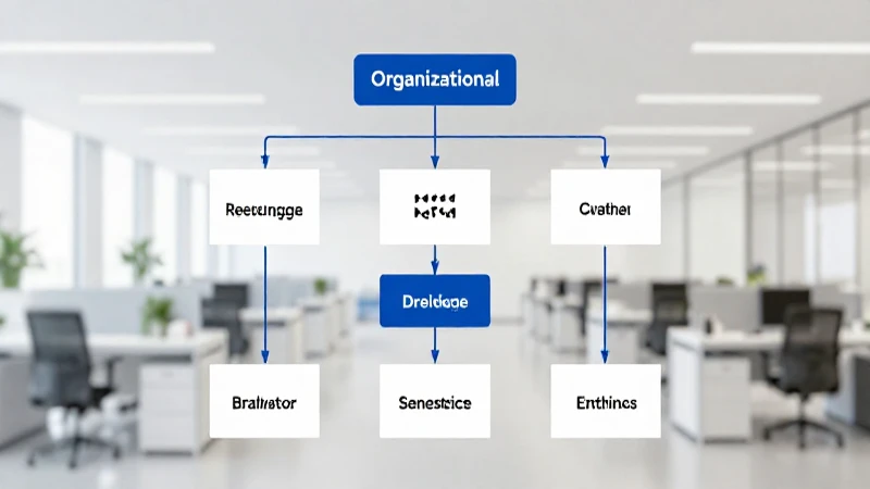 Organigrama moderno, oficina iluminada profesionalmente