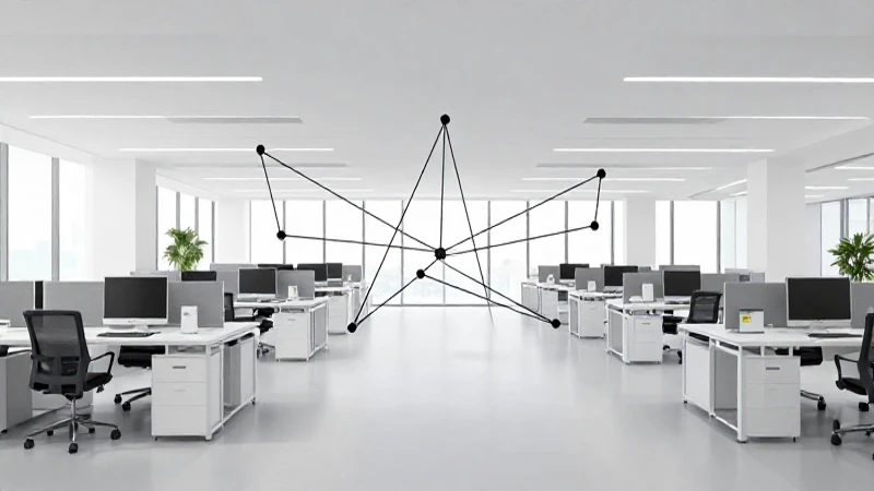 Espacio moderno e iluminado con red interconectada
