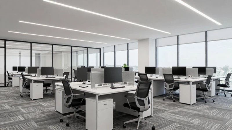 Oficina moderna con luz natural agradable