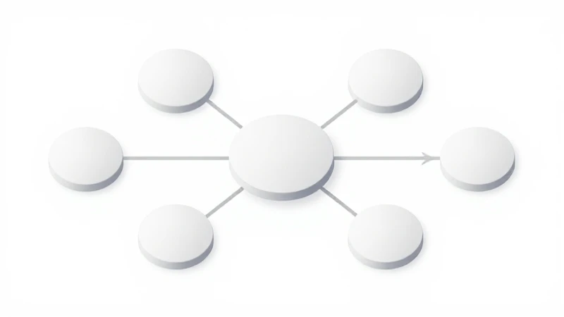 Diagrama isométrico estilizado con nodos interconectados