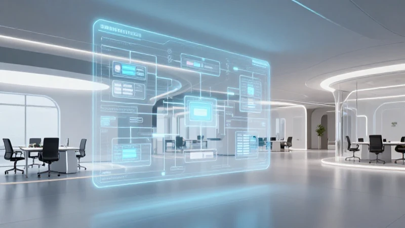 Departamentos de Empresa en 2026: Organigrama y Estructura 5 Oficina futurista con luz neón suave