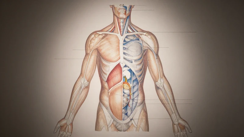 Torso humano esquemático, vista superior