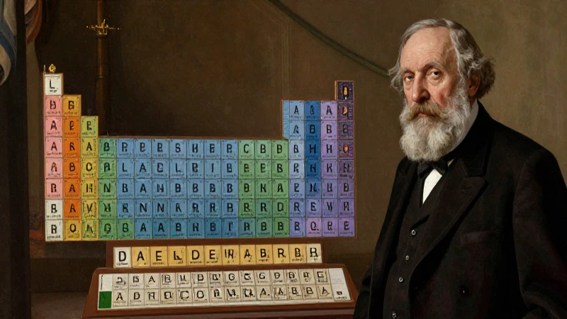 Mendeleev luce su tabla periódica antigua