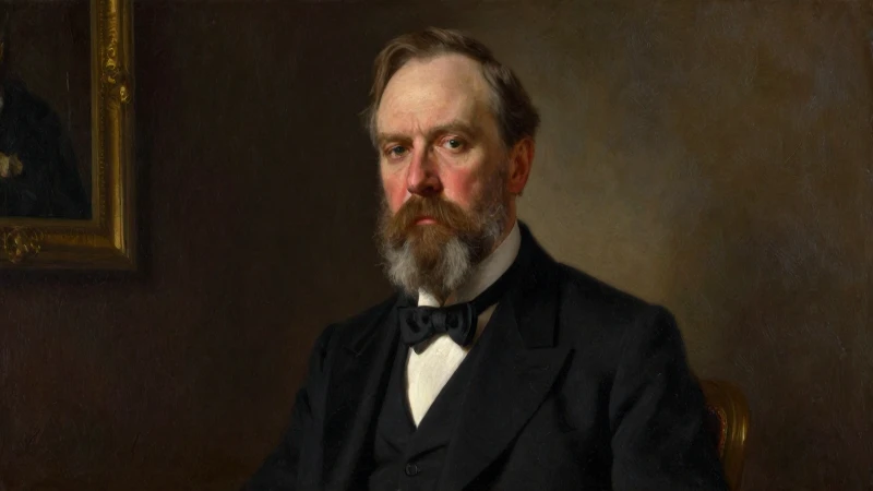 La línea del tiempo de Rutherford: Descubrimientos y logros 6 Retrato solemne de Sir Ernest Rutherford al óleo