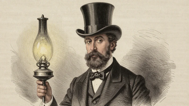 Dibujos de la era precámbrica: Evolución de la caricatura 4 Retrato victoriano ilustrado, con sombrero y farol